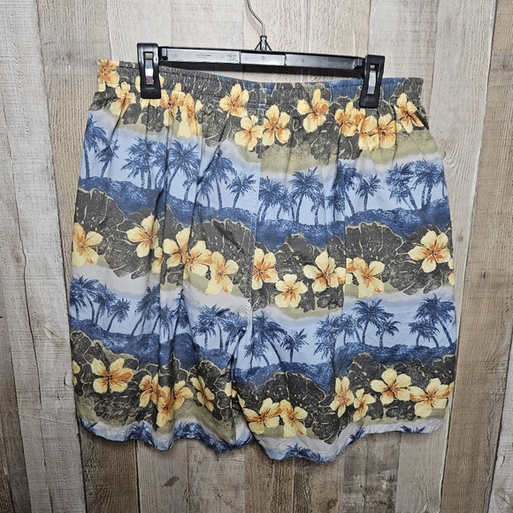 Vintage Speedo Swim Trunks Hawaiian Tropical Mesh Lined Board Shorts Size XL - Picture 3 of 9